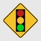 symbol signal traffic light green yellow red sign on transparent background