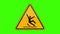 Symbol Slippery Floor Yellow Sign Green Screen