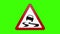 Symbol Slippery Road Green Screen