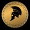 Symbol a Spartan helmet, an ornament in the Greek style gold color.