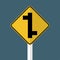 symbol Staggered Junction Traffic Road Sign on transparent background