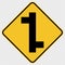 symbol Staggered Junction Traffic Road Sign on transparent background