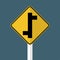 symbol Staggered Junction Traffic Road Sign on transparent background