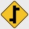 symbol Staggered Junction Traffic Road Sign on transparent background