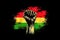 Symbol of Strength: Black Fist on African Flag - Generative AI