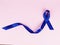 Symbol for support men. Blue ribbon on pink background. Healthcare, International men, Father and World cancer day