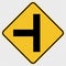 symbol T-Junction Traffic Road Sign on transparent background