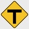 symbol T-Junction Traffic Road Sign on transparent background