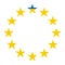 Symbol Ukraine accession to European Union, blue yellow star, EU plus UA