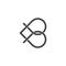 Symbol vector of number 8 letter b linked line design