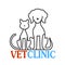 Symbol for the veterinary hospital.