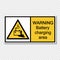 symbol warning battery charging area Sign label on transparent background