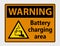 symbol Warning battery charging area Sign on transparent background