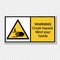 symbol warning crush hazard.Mind your hands Sign on transparent background