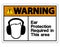 symbol Warning Ear Protection Required In This Area Symbol Sign on white background,Vector Illustration