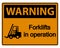 symbol Warning forklifts in operation Sign on white background