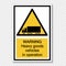 Symbol Warning heavy goods vehicles in operation sign label on transparent background