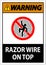 Symbol Warning Sign Razor Wire on Top