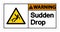 symbol Warning Sudden Drop Symbol Sign On White Background,Vector Illustration