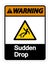 symbol Warning Sudden Drop Symbol Sign On White Background,Vector Illustration