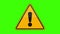 Symbol Warning Universal Yellow Sign Green Screen