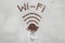 Symbol Wi-Fi lined with coffee beans on a white background, coffee beans icon wi-fi