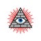 Symbol of world government. Pyramid with an eye. All-seeing eye.  Illuminati conspiracy theory. sacred sign