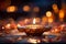 A symbolic Diwali diya lamp, blending into a vibrant festival of lights