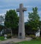 Symbolic granite cross erected in Gaspe Quebec