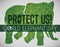 Symbolic Green Elephant Silhouette Promoting World Elephant Day, Vector Illustration