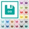 Symbolic link file flat color icons with quadrant frames