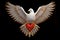 Symbolic Love Valentine's Day Dove Spreading Heartfelt Peace. AI