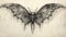 Symbolic Mothman: Black And White Drawing With Intricate Detail