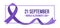 Symbolic purple Ribbon for Alzheimer disease isolated on white background. World Alzheimers day September 21