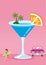 Symbolic summer vacation image, Cute cocktail and Bikini woman who holding surfboard, Convertible - Copy space