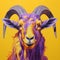 Symbolic Use Of Animals In Purple Goat: A Colorful Ram Portrait