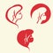 Symbolic woman faces and heads. Logo vector