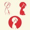 Symbolic woman faces and heads. Logo vector