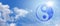 Symbolic Yin Yang on Blue Sky Banner