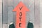 Symbolism with the election of politicians, an arrow with the inscription vote and feet