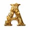 Symbolism Letter A: Ornate Gold Clipart On White Background