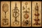 Symbols of alchemy and magic on ancient scrolls