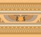 Symbols of ancient Egypt winged sun with lotos seamless horizontal pattern for Egyptian motives