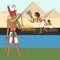 Symbols of ancient egyptian civilization cartoon