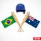 Symbols of Baseball team Brazil and Australia.