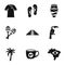 Symbols of Brasil icon set, simple style