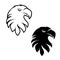Symbols of eagle, black sketch head