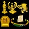 Symbols of Egypt, monuments, and other items