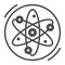 Symbols of science solid icon, education, research and science concept, atom sign on white background, Atomic Orbit