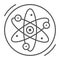 Symbols of science thin line icon, education, research and science concept, atom sign on white background, Atomic Orbit